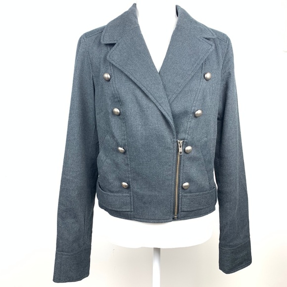Nordstrom Jackets & Blazers - Nordstrom Frenchi Twill Moto Zip Jacket Grey L